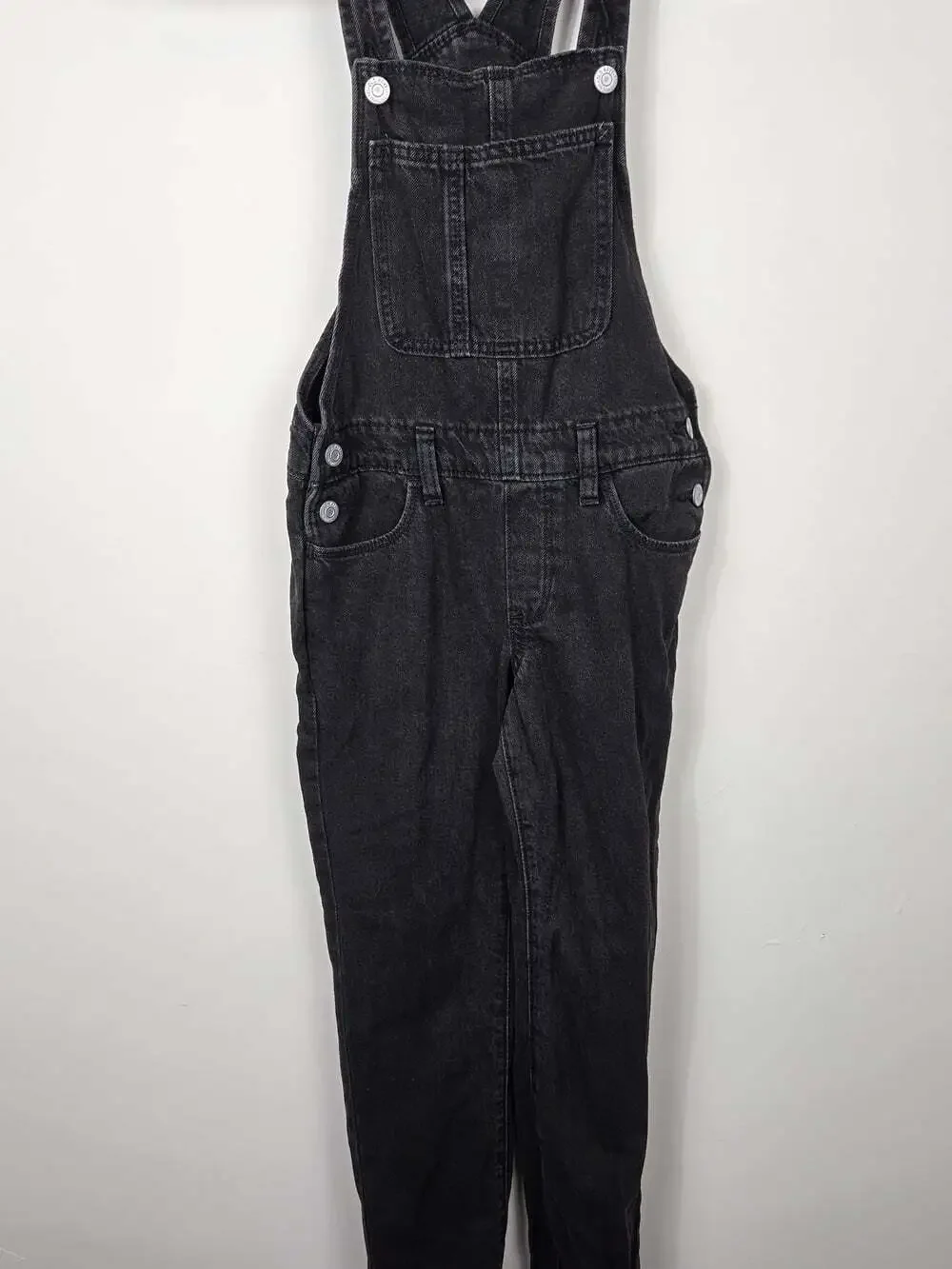 Old Navy Girls Black Denim Overalls Size Large 10-12 Skater Grunge
